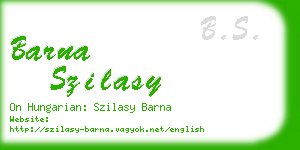 barna szilasy business card